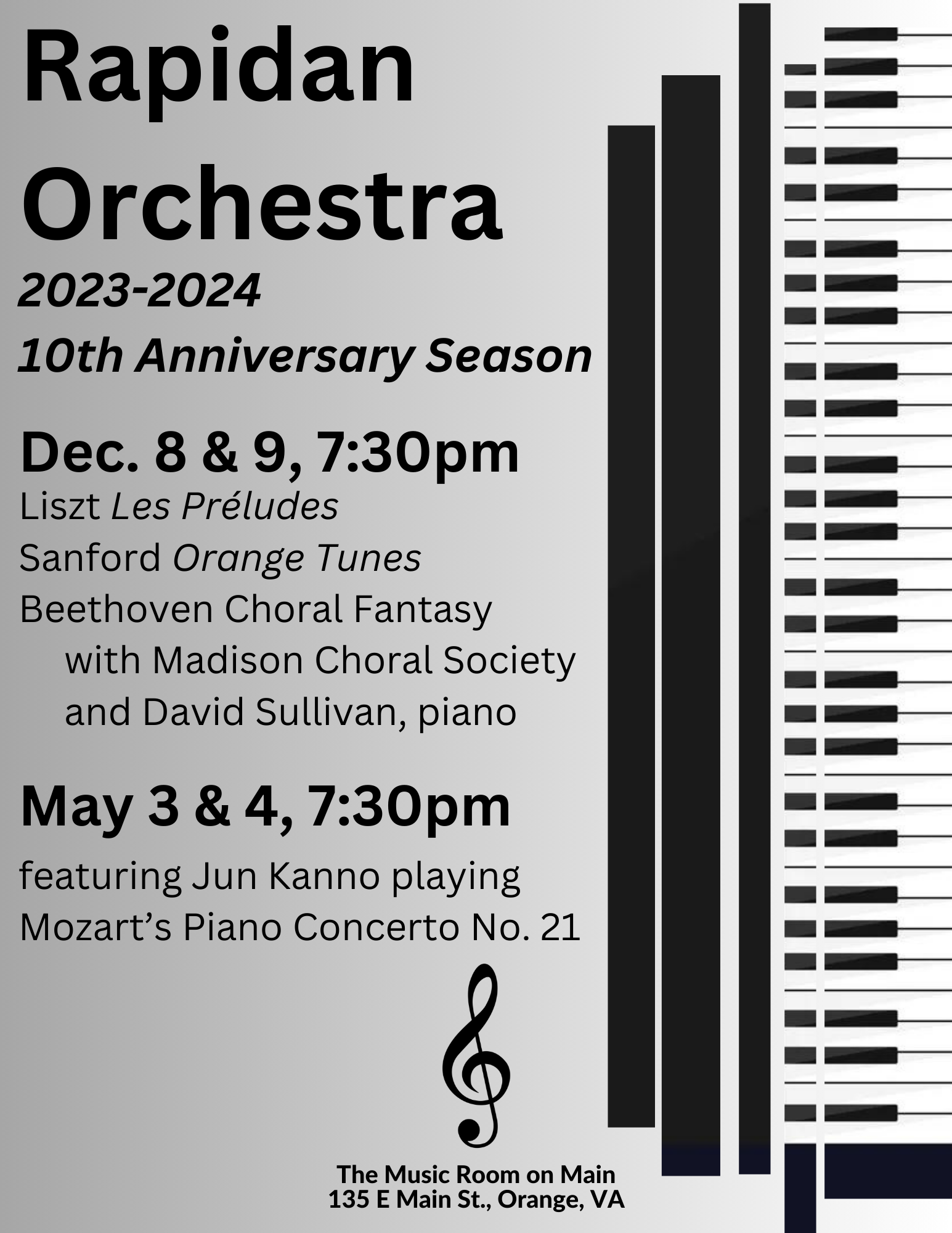 10th Anniversary Season Announced (202324)! The Rapidan Orchestra
